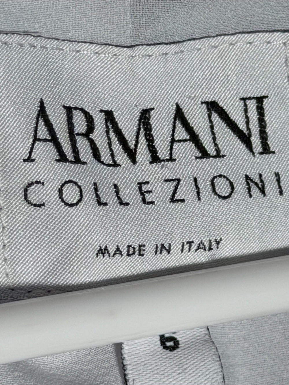 Armani Collezioni Women’s Gray Black Pinstripe Collarless Blazer - Picture 4 of 9